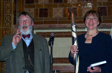 Roger Johnson, umbrella and E.J.